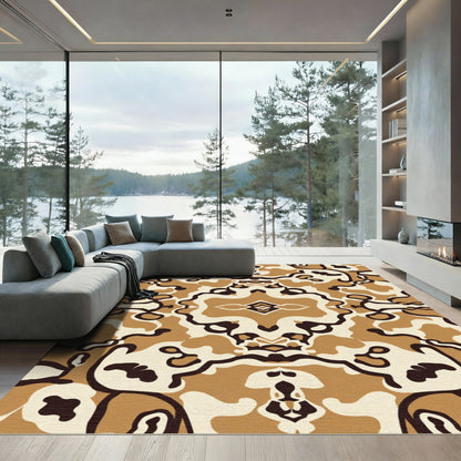 Earthy Tone Abstract Kaleidoscope Rug