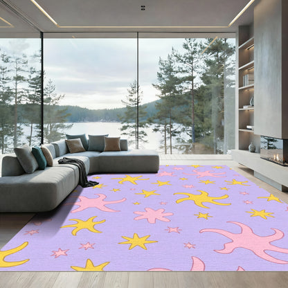 Pastel Purple Starburst Scatter Rug