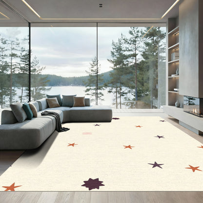 Earthy Stars On Cream Background Rug
