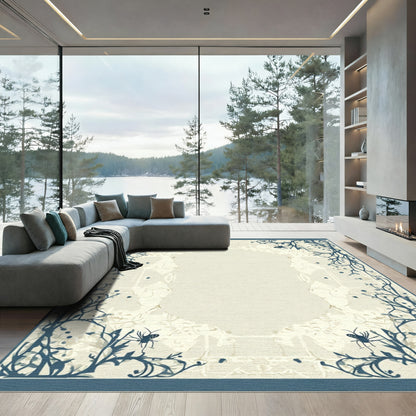 Dark Blue Branch With Spider Border Rug