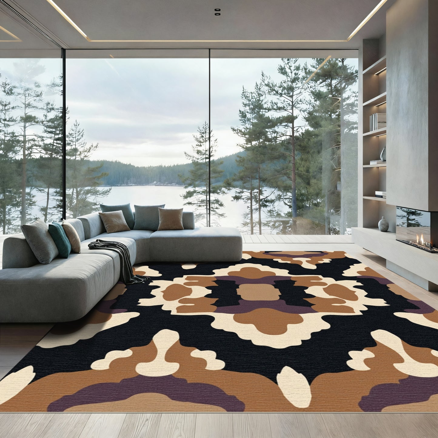 Earthy Tones Organic Blotches Rug