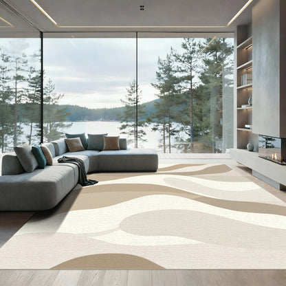 Neutral Dune Waves Abstract Rug