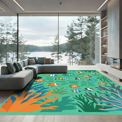 Coral Reef Tropical Fish Scape Rug