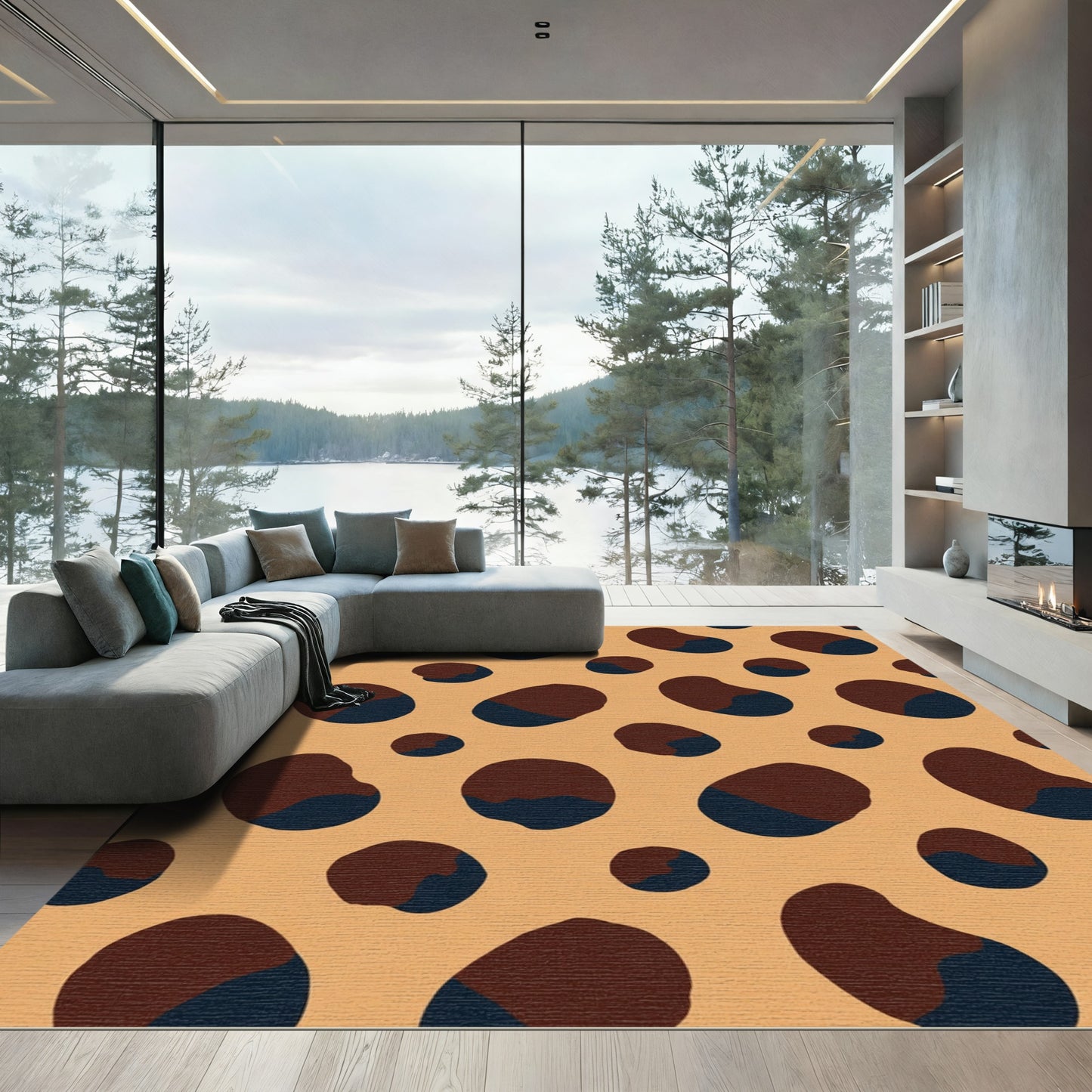 Warm Amber Speckled Spot Rug