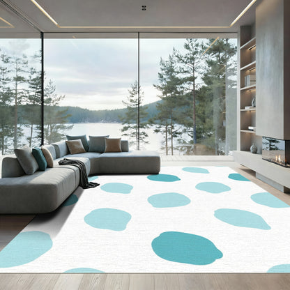 Aqua Teal Blob Scatter Rug