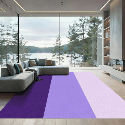 Gradient Midnight Violet Lavender Field Rug
