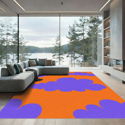 Orange Purple Clouds Background Rug