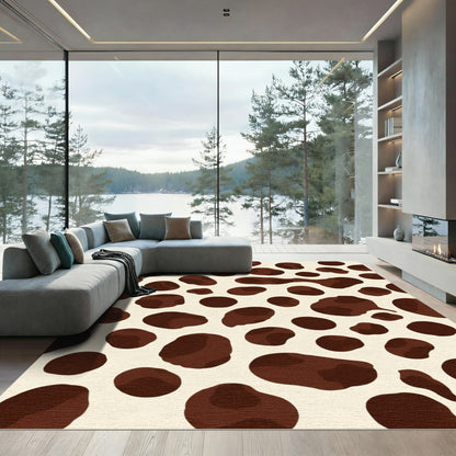 Brown Spotted Cow Hide Pattern Rug