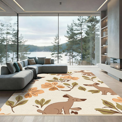 Brown Dog Garden Floral Layout Rug