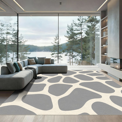 Gray Stone Organic Abstract Rug