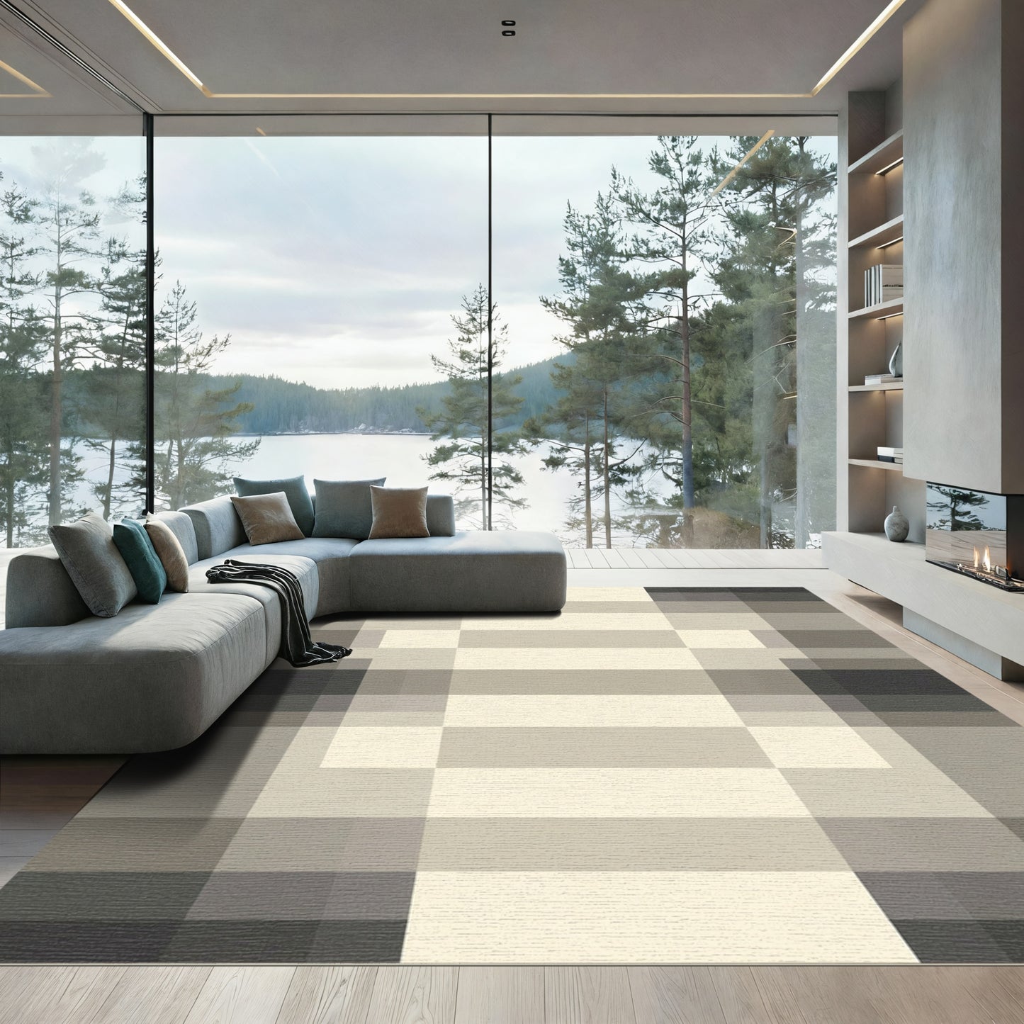 Monochromatic Geometric Gradation Blocks Rug