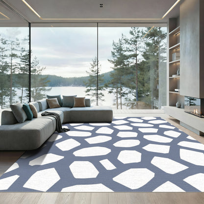 Slate Gray Irregular Stone Mosaic Rug