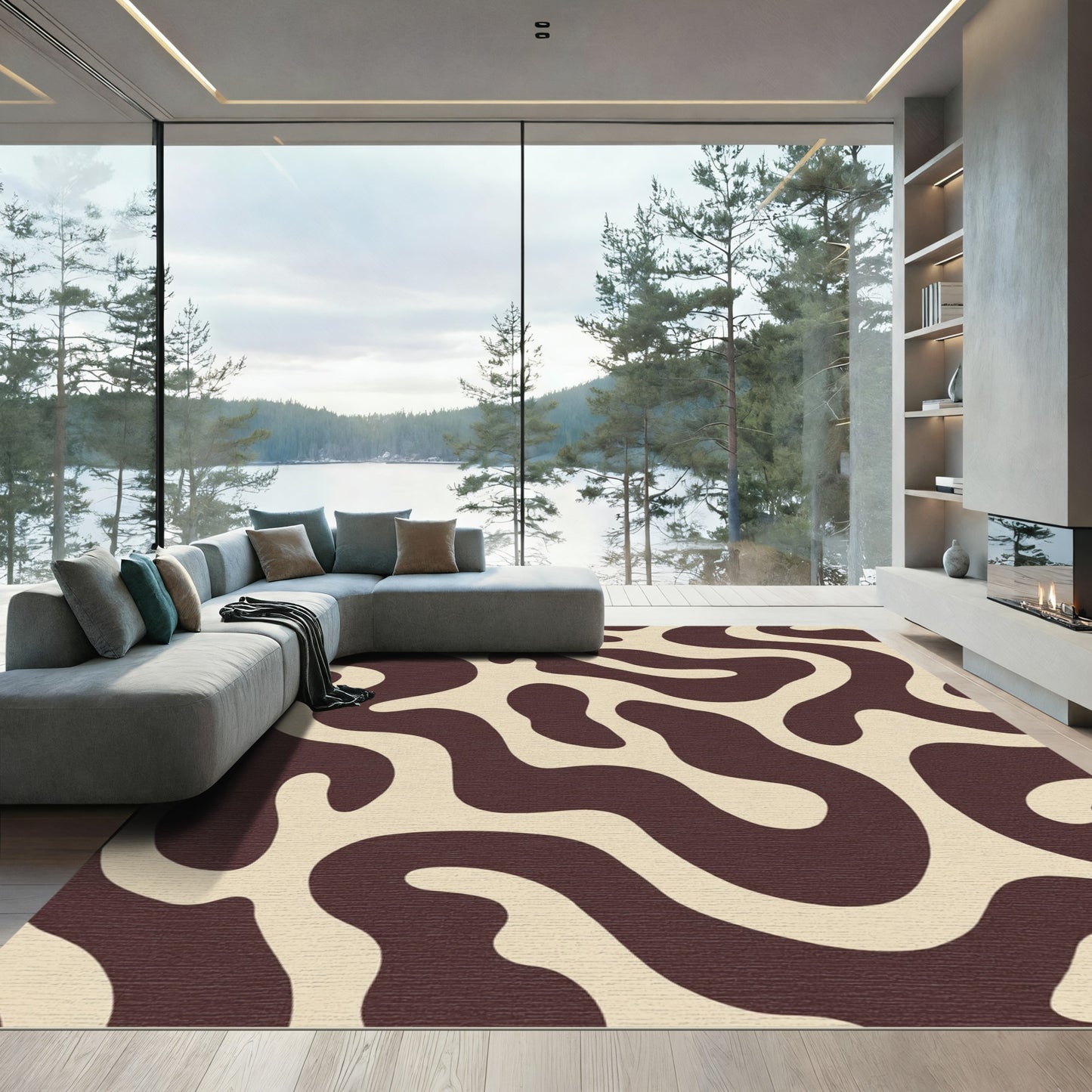 Chocolate Latte Organic Swirl Rug