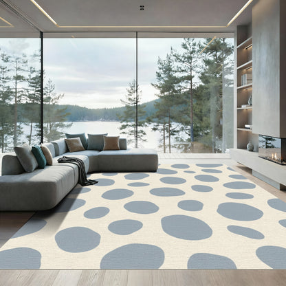 Soft Blue Organic Spot Rug
