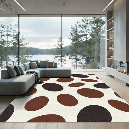 Brown Black Oval Spot Rug