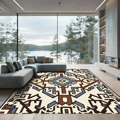 Geometric Diamond and Arrows Medallion Rug