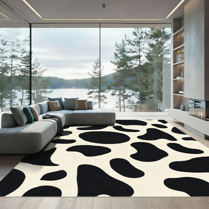 Cream And Black Holstein Spots Rug