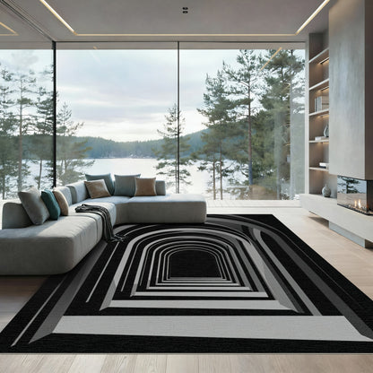 Monochromatic Arc Tunnel Illusion Rug