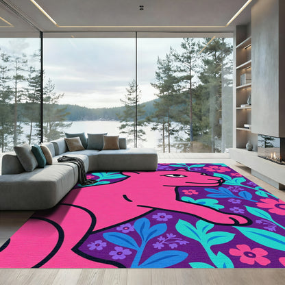 Pink Panther Floral Arrangement Rug