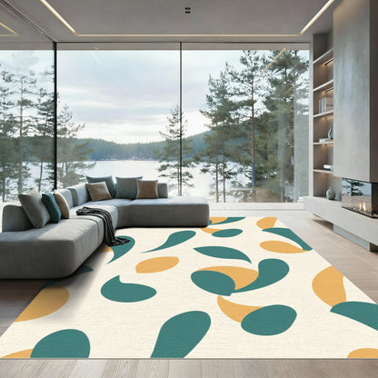 Teal Yellow Blob Abstract Harmony Rug