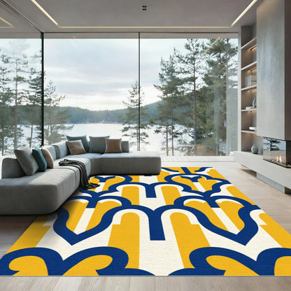 Bold Navy Yellow Archway Bloom Rug