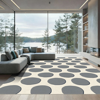 Gray Pebble Scattered Contemporary Pattern Rug