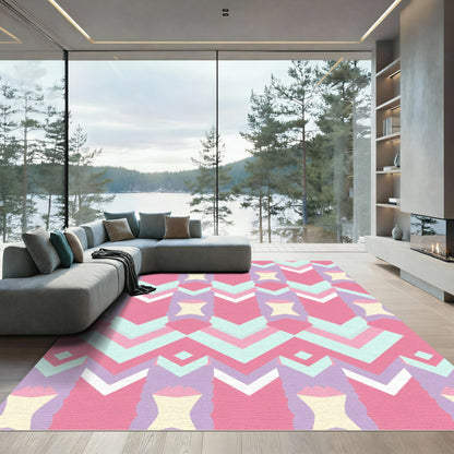Pastel Chevron Diamond Geometric Rug