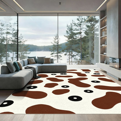 Brown Cream Spotted Eye Rug