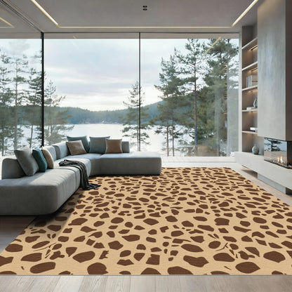 Brown Spotted Tan Organic Texture Rug