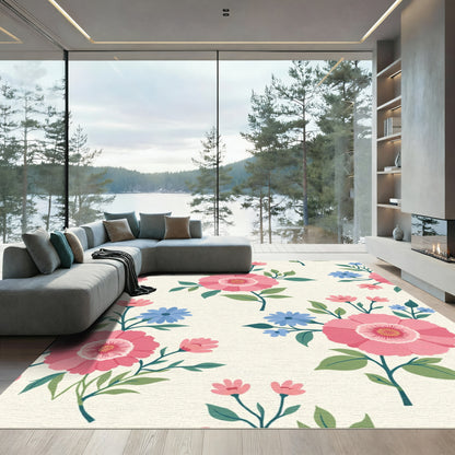Pink Floral Arrangement Botanical Rug