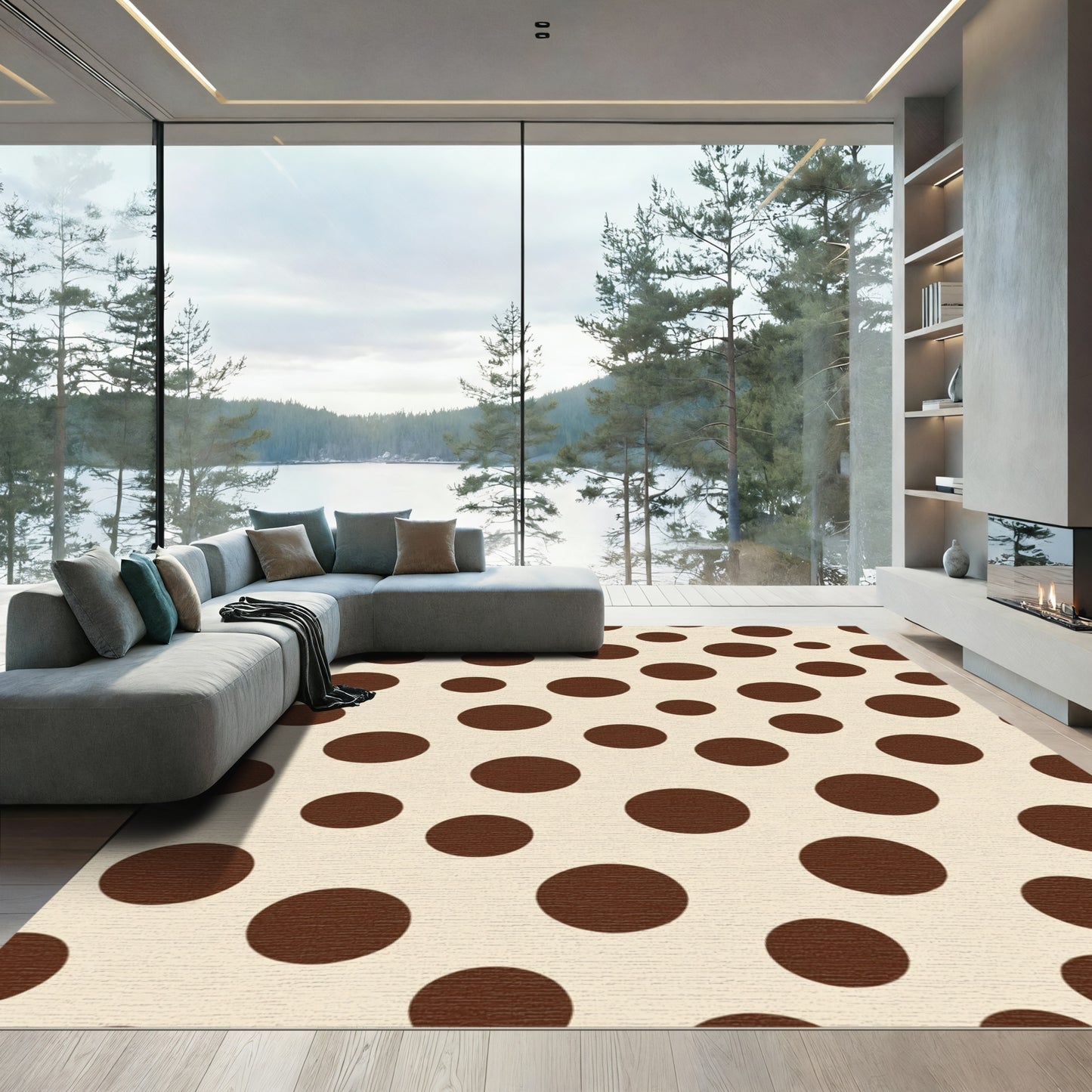 Rich Chocolate Dalmatian Dots Rug