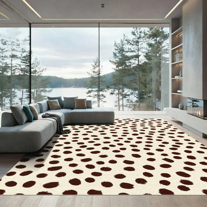 Chocolate Dotty Tan Background Rug