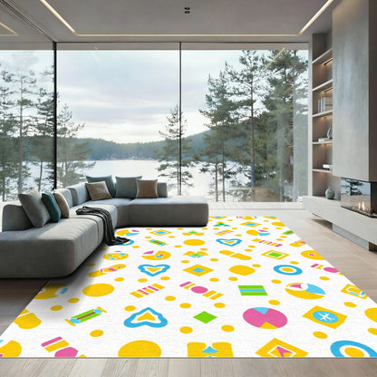 Bright Geometric Shapes Collection Rug