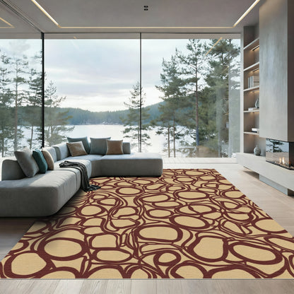 Earthy Brown Organic Abstract Flow Rug
