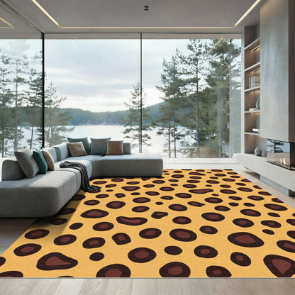Golden Brown Animal Spot Spots Rug