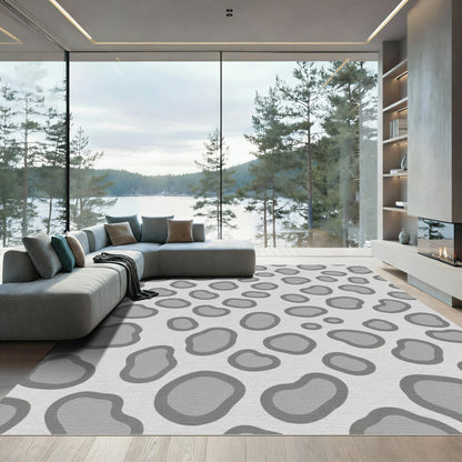 Cool Gray Opaque Spots Rug