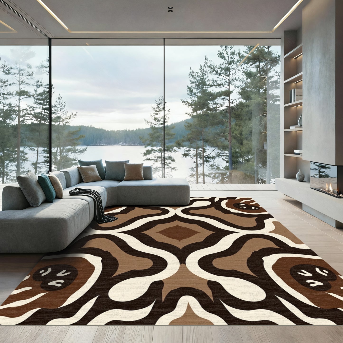 Earthy Tones Organic Arch Medallion Rug