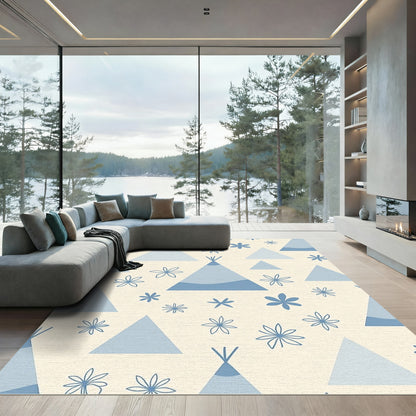 Blue Teepee Floral Composition Rug