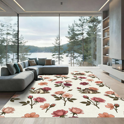 Vintage Rose Garden Cottage Harmony Rug