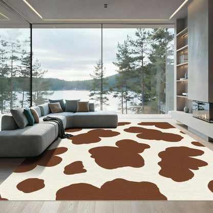 Brown White Cow Spots Rug