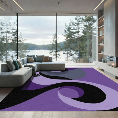 Deep Purple Swirl Abstract Rug