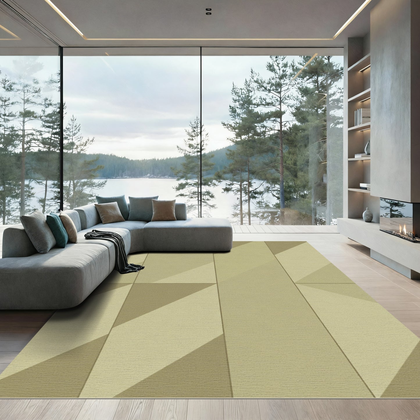 Neutral Geometric Block Rug