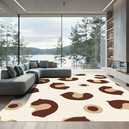 Brown Ivory Leopard Spots Rug