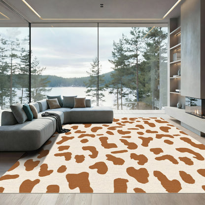 Brown Spots Cream Abstract Spots Rug