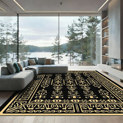 Ancient Gold Tribal Emblem Rug
