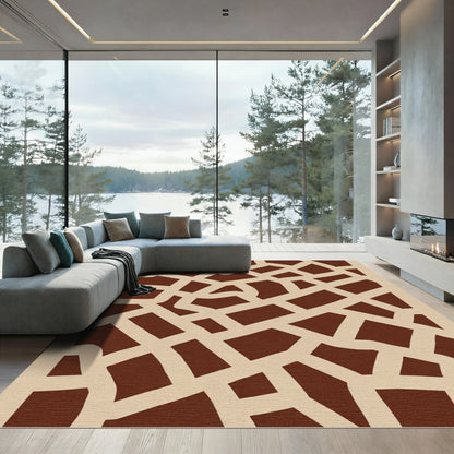 Cracked Earth Abstracts Intersecting Lines Rug