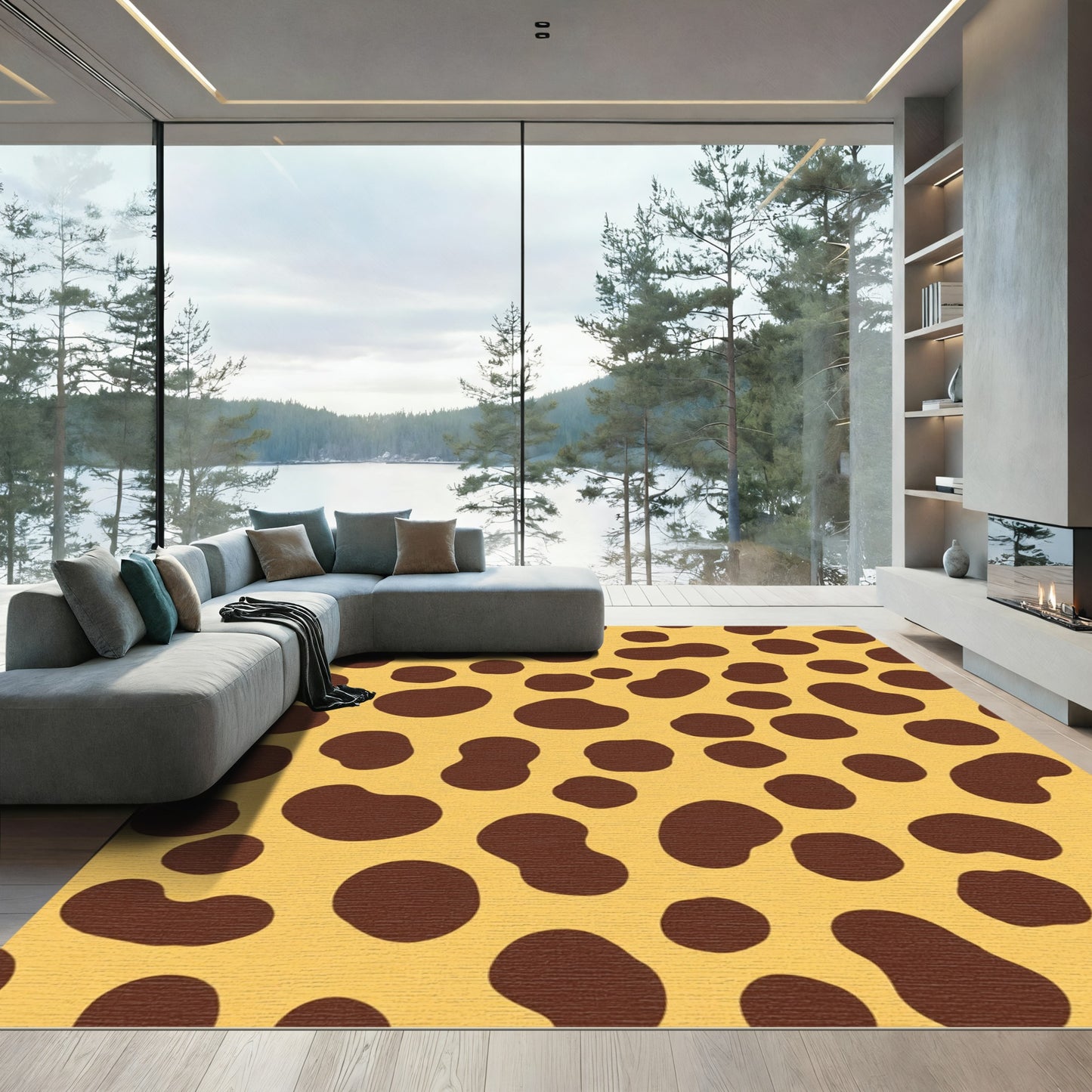 Spotted Earthy Tone Abstract Spots Rug