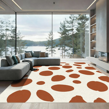 Terracotta Spots Abstract Composition Rug
