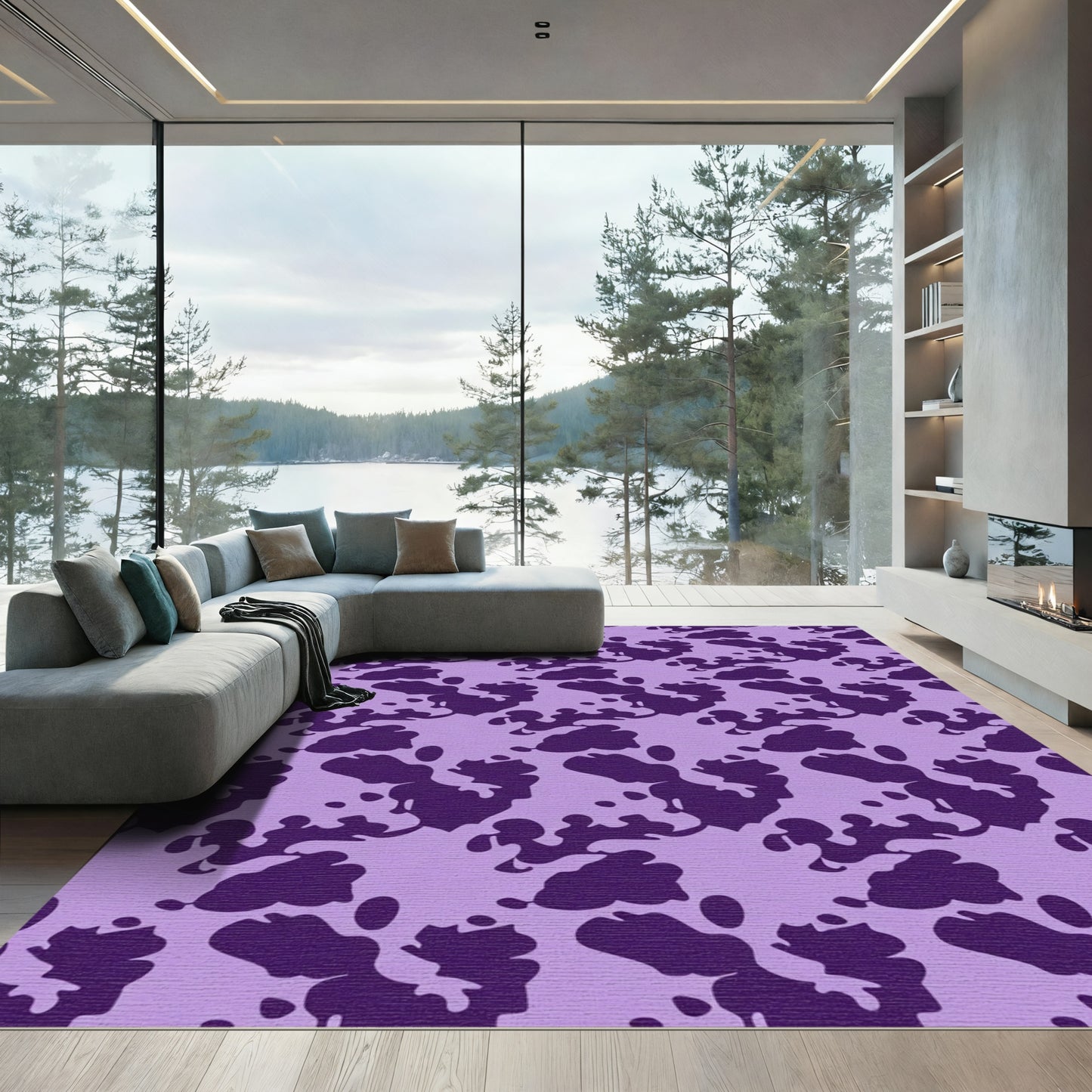 Lavender Purple Organic Splatter Rug