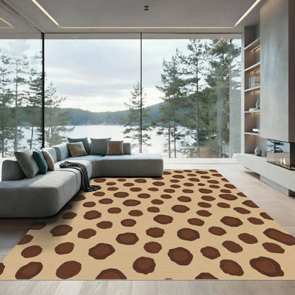 Brown Spots Animal Print Rug